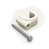Cable Wire Clips with Round Nails, White Cable Clips for Ethernet Cable, 10mm Nail-in Cable Clips for RG6/RG59/CAT6/RJ45 Cable, 200 Pieces Cord Tie Holder with Steel Nails view 1
