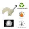 Cable Wire Clips with Round Nails, White Cable Clips for Ethernet Cable, 10mm Nail-in Cable Clips for RG6/RG59/CAT6/RJ45 Cable, 200 Pieces Cord Tie Holder with Steel Nails view 2
