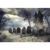 Baocicco Halloween Gloomy Tombstone Haunted House Backdrop 8x6ft Photography Background Creepy Night Scary Forest Spooky Party view 1
