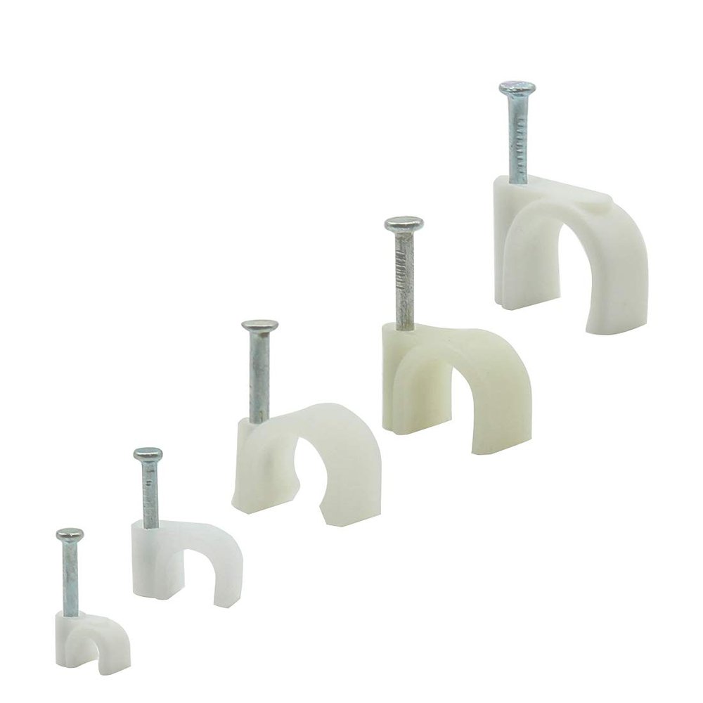 200PCS Round Cable Wire Clips Cable Management Cord Tie (5 Assorted Sizes)