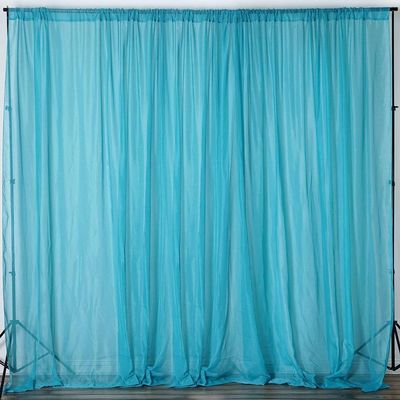 AK TRADING CO. 120" Wide (10Ft Wide) IFR Sheer Voile Drape Panels for Backdrop, Wedding Events, Ceiling Drapes, Event Masking, & Decor - Select from 6ft to 50ft Length. (10 feet x 14 feet, Turquoise)