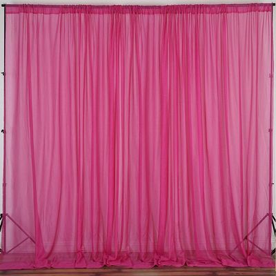 AK TRADING CO. 120" Wide (10Ft Wide) IFR Sheer Voile Drape Panels for Backdrop, Wedding Events, Ceiling Drapes, Event Masking, & Decor - Select from 6ft to 50ft Length. (10 feet x 14 feet, Fuchsia)