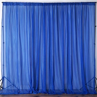AK TRADING CO. 120" Wide (10Ft Wide) IFR Sheer Voile Drape Panels for Backdrop, Wedding Events, Ceiling Drapes, Event Masking, & Decor - Select from 6ft to 50ft Length. (10 feet x 14 feet, Royal Blue)