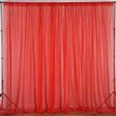 AK TRADING CO. 120" Wide (10Ft Wide) IFR Sheer Voile Drape Panels for Backdrop, Wedding Events, Ceiling Drapes, Event Masking, & Decor - Select from 6ft to 50ft Length. (10 feet x 14 feet, Red)