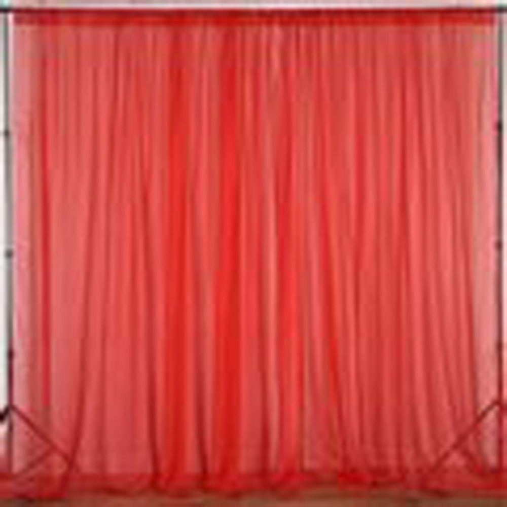 AK TRADING CO. 120" Wide (10Ft Wide) IFR Sheer Voile Drape Panels for Backdrop, Wedding Events, Ceiling Drapes, Event Masking, & Decor - Select from 6ft to 50ft Length. (10 feet x 14 feet, Red)
