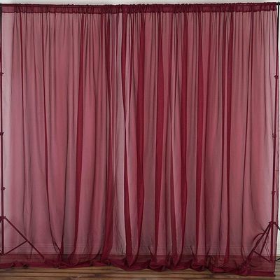 AK TRADING CO. 120" Wide (10Ft Wide) IFR Sheer Voile Drape Panels for Backdrop, Wedding Events, Ceiling Drapes, Event Masking, & Decor - Select from 6ft to 50ft Length. (10 feet x 14 feet, Burgundy)