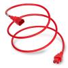 World Cord Sets 12 Foot IEC 60320 C14 to C15 High Temperature Equipment 15 Amp Power Cable (Red) view 1