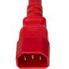World Cord Sets 12 Foot IEC 60320 C14 to C15 High Temperature Equipment 15 Amp Power Cable (Red) view 4