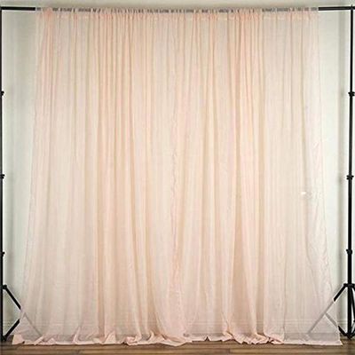 AK TRADING CO. 120" Wide (10Ft Wide) Sheer Voile Drape Panels for Backdrop, Wedding Events, Ceiling Drapes, Event Masking, & Decor - Select from 6ft to 50ft Length. (10 feet x 14 feet, Blush)