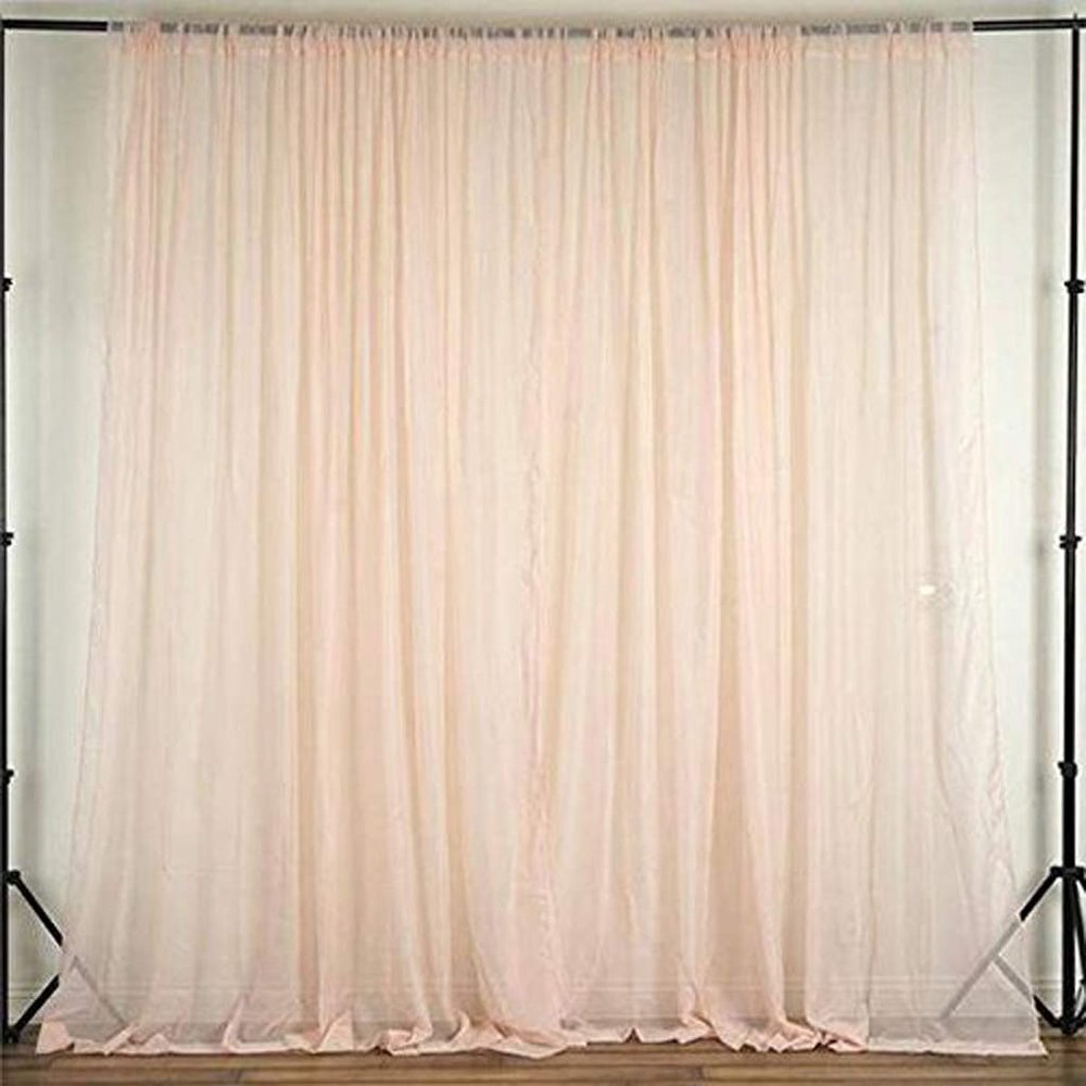 AK TRADING CO. 120" Wide (10Ft Wide) Sheer Voile Drape Panels for Backdrop, Wedding Events, Ceiling Drapes, Event Masking, & Decor - Select from 6ft to 50ft Length. (10 feet x 14 feet, Blush)
