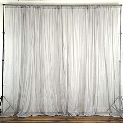 AK TRADING CO. 120" Wide (10Ft Wide) IFR Sheer Voile Drape Panels for Backdrop, Wedding Events, Ceiling Drapes, Event Masking, & Decor - Select from 6ft to 50ft Length. (10 feet x 14 feet, Silver)