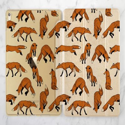 Cute Red Fox Pattern Gold Rose Gold Smart Cover Case For Apple iPad Air 1 2 iPad Mini 1 2 3 4 iPad Pro 9.7 10.5 12.9 iPad 9.7 2017 2018 Inch