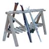 21-Place Freestanding Log Ski Rack Holder, Indoor & Outdoor Snowboard Racks, Standing Storage, Garage Racks for Snow Skis & Poles, Durable Snowboard Rack Garage Storage Organizer - Unfinished view 1