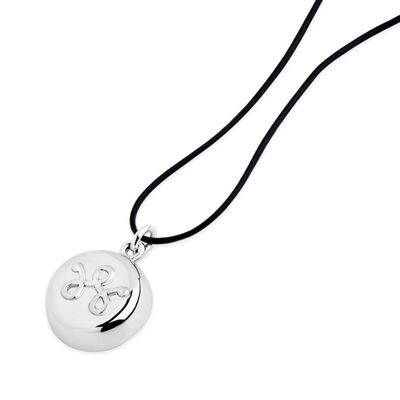 invisawear Smart Jewelry - Personal Safety Device - Silver Leather Necklace,Black