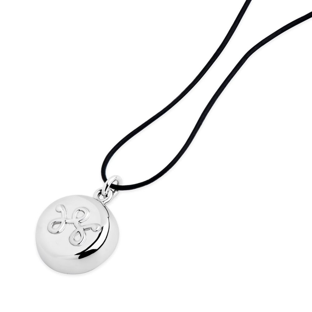 invisawear Smart Jewelry - Personal Safety Device - Silver Leather Necklace,Black