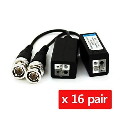 HDVD 16 Pairs Split Joint Mini CCTV BNC HD-CVI/TVI/AHD Passive Video Balun Transceiver (16 Pairs)