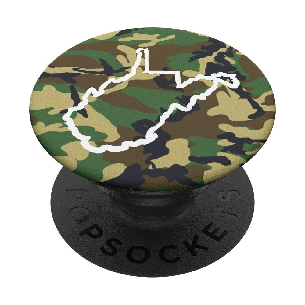 West Virginia Home, West Virginia Camo Gear, WV Vintage Map PopSockets PopGrip: Swappable Grip for Phones & Tablets