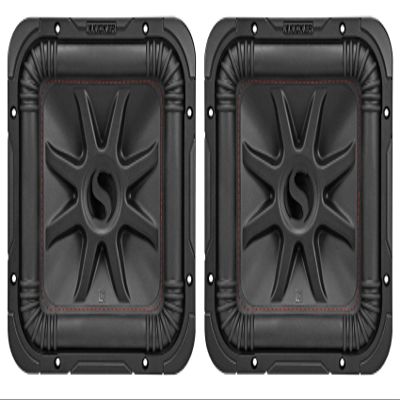 KICKER (2 45L7R104 10" 2000 Watt L7R Car Subwoofers, Solo-Baric Subs L7R104 DVC