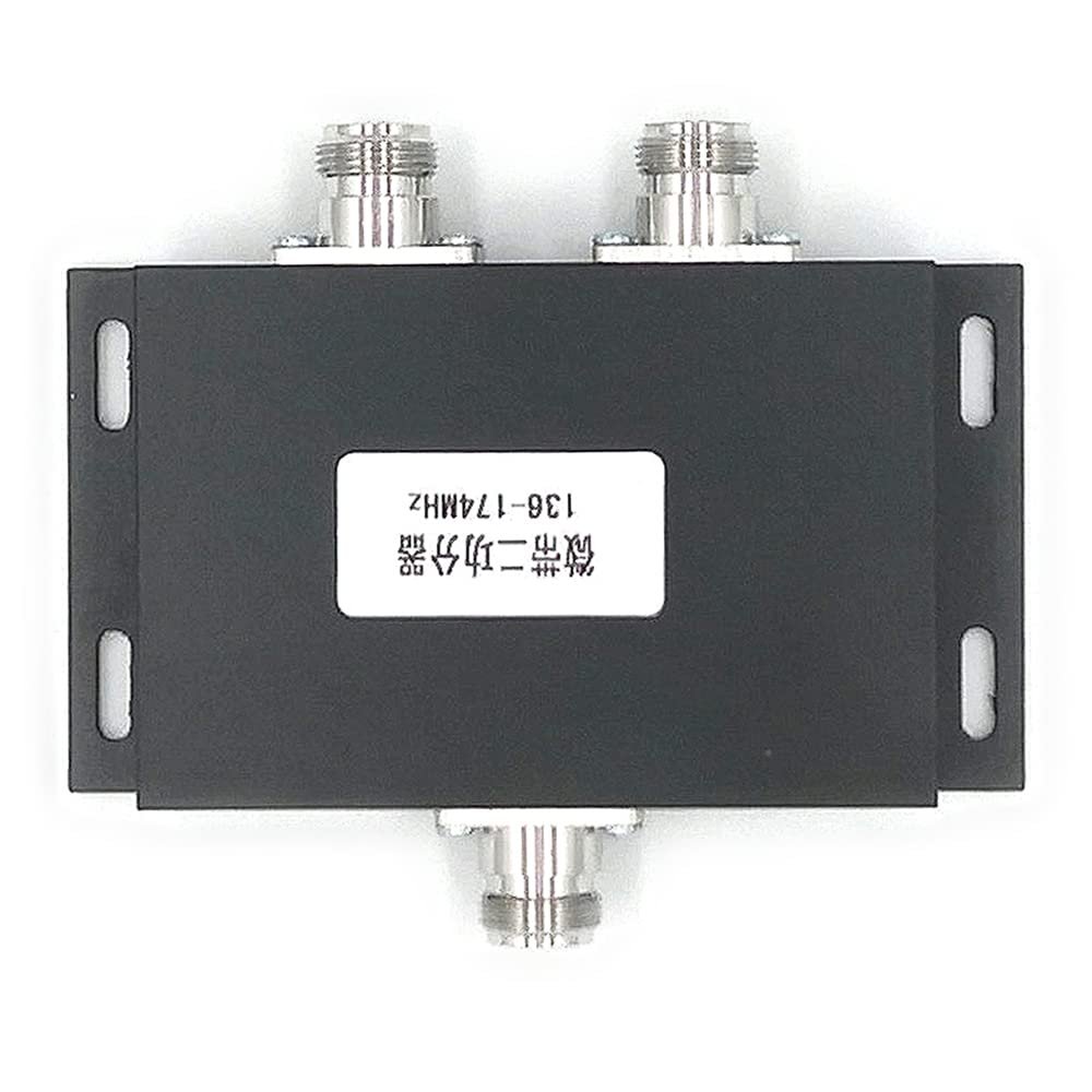 Fumei 2 Way VHF 136-174MHz Antenna Power Splitter 50W Two Way Radio Repeater Power Divider with N Female connectors