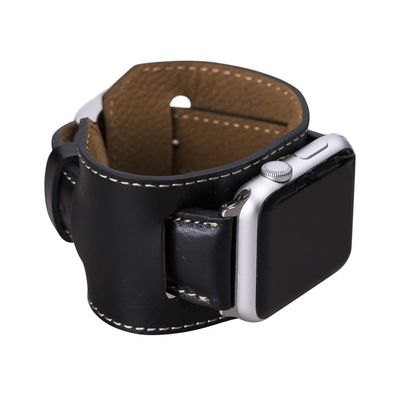 Genuine Leather Black Cuff for Apple Watch