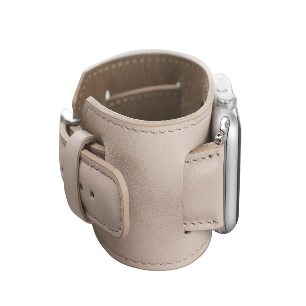 Genuine Leather Nude Pink Cuff for Apple Watch, 42mm, 38mm, 40mm, 44mm