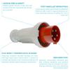 Walther Electric Pin and Sleeves Plugs 279 Male 125A 5W 400VAC 6 Hr IP67 with Cable Gland - Safe, Reliable for Installations of All Kinds: Welding, Motor Gen-Sets, Compressors - IEC 5100P6W view 3