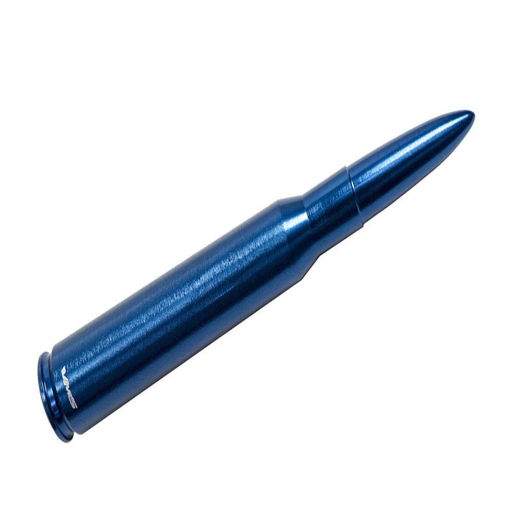 VMS Racing 50 Caliber BLUE BULLET ANTENNA in Heavy Gauge CNC Machined Billet Aluminum Short Compatible with Nissan Titan 03-19 2003-2019