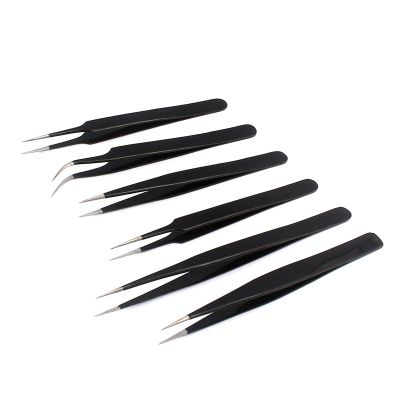 Anti-Static Stainless Steel Tweezers Industrial Non-Magnetic Precision Pointed Elbow Small Screwdriver Set Phone Repair Tools BY G.S ONLINE STORE