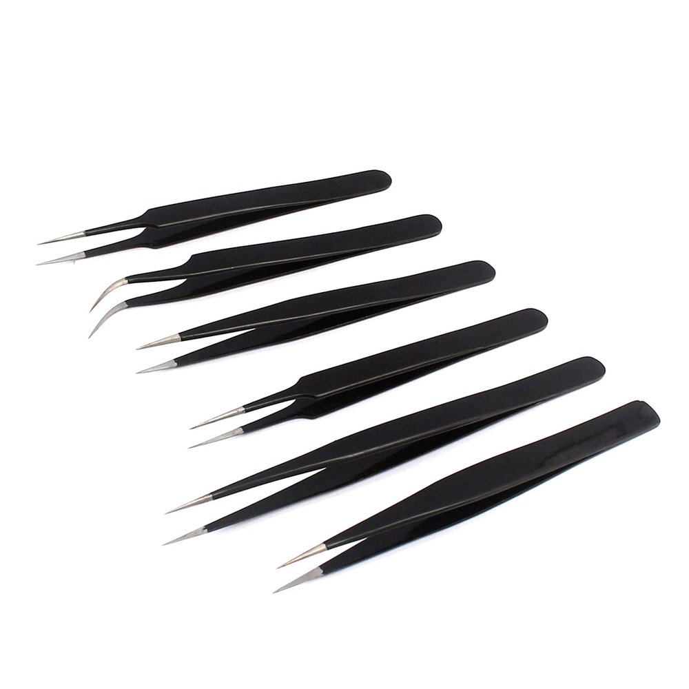 Anti-Static Stainless Steel Tweezers Industrial Non-Magnetic Precision Pointed Elbow Small Screwdriver Set Phone Repair Tools BY G.S ONLINE STORE