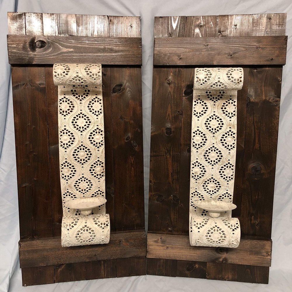 Decorative Shutter w/Sconce