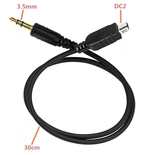 GFSHOP 3.5mm Off Camera Shutter Connecting Cable Cord 3.5mm-DC2 Camera Connecting Plug for Nikon Cameras with Pixel Shutter Remote Control TW283-Series