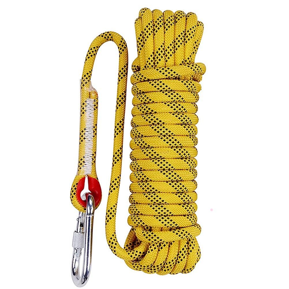 Aoneky Outdoor 10mm 98ft Static Utility Rope, Heavy Duty Polyester Rope for Pulling, Rigging, Tree Work & Hunting, Gym Fitness, 2000LB Tensile Strength, Yellow