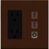 RiteAV - 15 Amp Power Outlet 2 Port HDMI 1 Port Toslink Decorative Wall Plate - Brown view 1