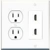 RiteAV HDMI Wall Plate 2 Port - Round Outlet [White/White] view 1