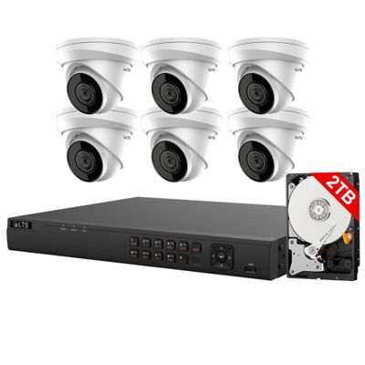 LTS LTN8708Q-P8 with 2TB CMIP1042-28 8CH 4K H.265/H.265+ NVR with 6X 4MP Turret IP Cameras/POE / 3DDNR / ICR/DWDR