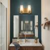 Designers Impressions Juno Brushed Brass 2 Light Wall Sconce/Bathroom Vanity Light Fixture with Clear and Frosted Glass: 73486 view 2