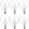 SerBion 25 Watt Wax Warmer Bulbs, Light Bulbs for Full Size Scentsy Warmer, 6 Packs E12 Base Type G Bulb, Dimmable, Warm White, 120V G16 1/2 Bulbs for Candle Lamp view 1
