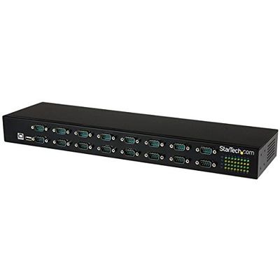 16 Port RS232 Serial Hub - USB to DB9 RS232 16xRack Mount