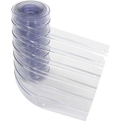 12" x 10' Scratch Resistant Ribbed Clear Strip for Strip Curtains, Lot of 5