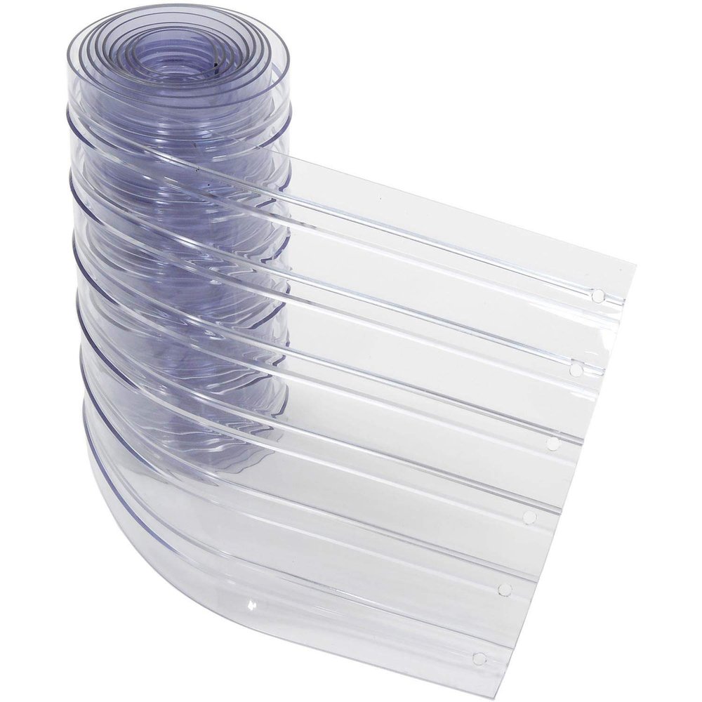 12" x 10' Scratch Resistant Ribbed Clear Strip for Strip Curtains, Lot of 5