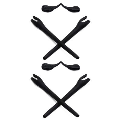 Mryok 2 Pair Replacement Earsocks Nosepieces Kits for Oakley Radar EV Path OO9208 / Pitch OO9211 / Asian Fit OO9275 - Black & Black