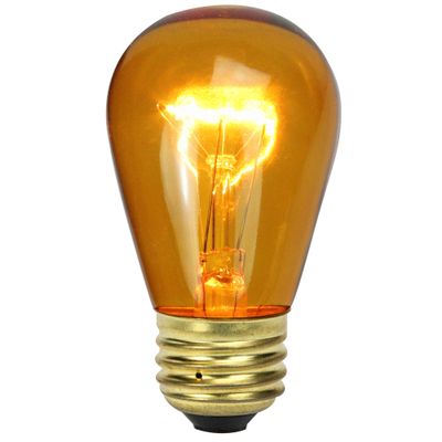Northlight Incandescent S14 Transparent Edison Style Christmas Replacement Bulbs - Orange - Pack of 25
