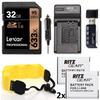 Accessory Kit for Olympus TG-4 and TG-5 Camera 2X Batteries, Charger, 32GB Memory Card, Float Strap Accessory Bundle view 1