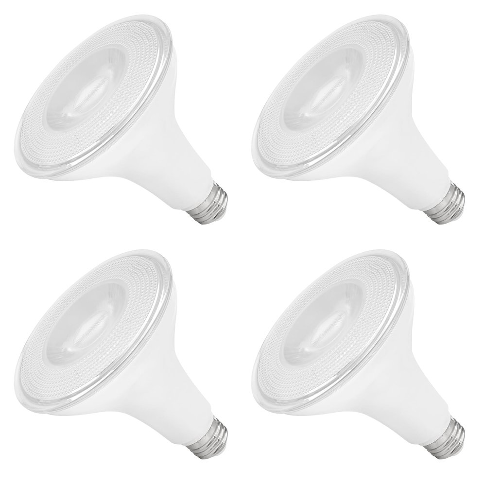 Maxxima PAR38 LED Indoor/Outdoor Light Bulbs - 3000K Warm White Light, 1275 Lumens, 15 Watts, 100 Watt Equivalent Dimmable Flood Light, 90 CRI, Wet-Rated for Outdoor Security Use - 4 Pack
