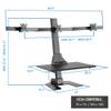 Mount-It! Triple Monitor Electric Standing Desk Converter - 3 Screens Stand Up Desk Riser - Height Adjustable Desktop & 3 Mounts for Screens up to 32", Sit-Stand Convertor for Home, Office, School view 2