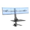 Mount-It! Triple Monitor Electric Standing Desk Converter - 3 Screens Stand Up Desk Riser - Height Adjustable Desktop & 3 Mounts for Screens up to 32", Sit-Stand Convertor for Home, Office, School view 3