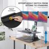 Mount-It! Triple Monitor Electric Standing Desk Converter - 3 Screens Stand Up Desk Riser - Height Adjustable Desktop & 3 Mounts for Screens up to 32", Sit-Stand Convertor for Home, Office, School view 4