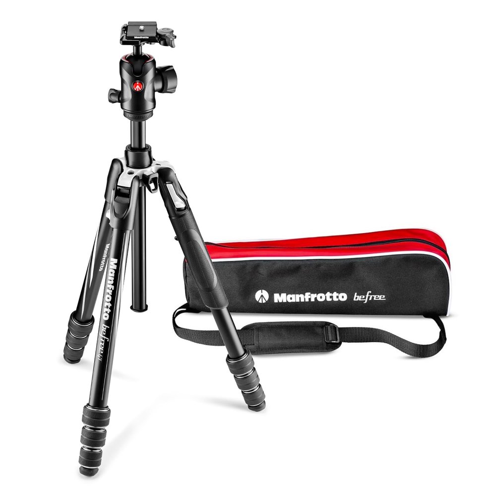 Manfrotto MKBFRTA4GT-BH Aluminum 4-Stage T-Tripod Kit, Large Ball Head, M Lock System, Compatible with Professional SLR and Mirrorless, Leg Diameter 1.0 inches (26 mm), Compact Storage