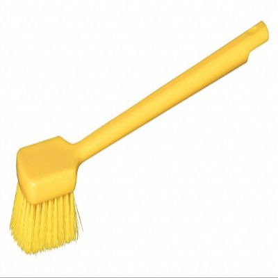 20-1/4"L Polypropylene Long Handle Scrub Brush, Yellow