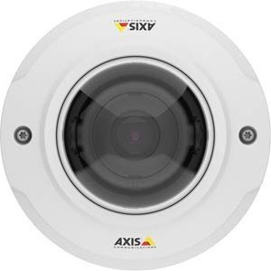 axis M3046-V 1.8MM Network Camera, Mini-Dome, Indoor, PTZ, H.264/MPEG4/JPEG, F2.2 to 2.4 Fixed Iris/Focus 2.4 to 1.8 MM Lens, 3.2 Watt, 512 MB RAM, Polycarbonate/ABS Casing, White